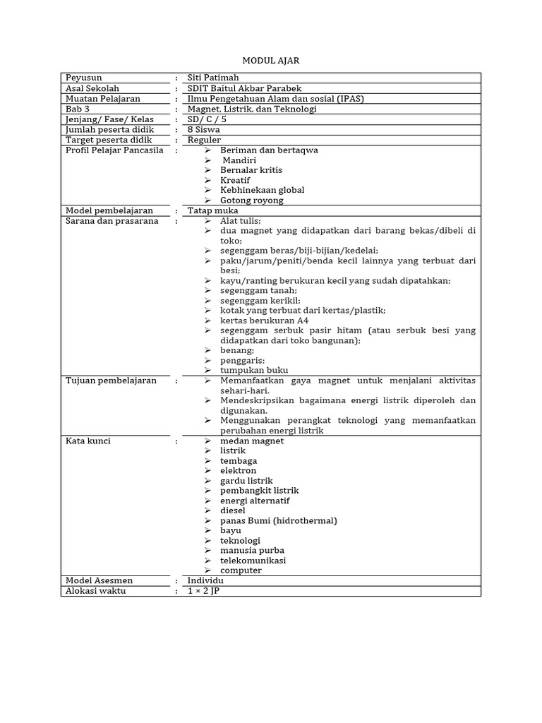 Modul Ajar Ipas Kelas 5 Bab 3 | PDF