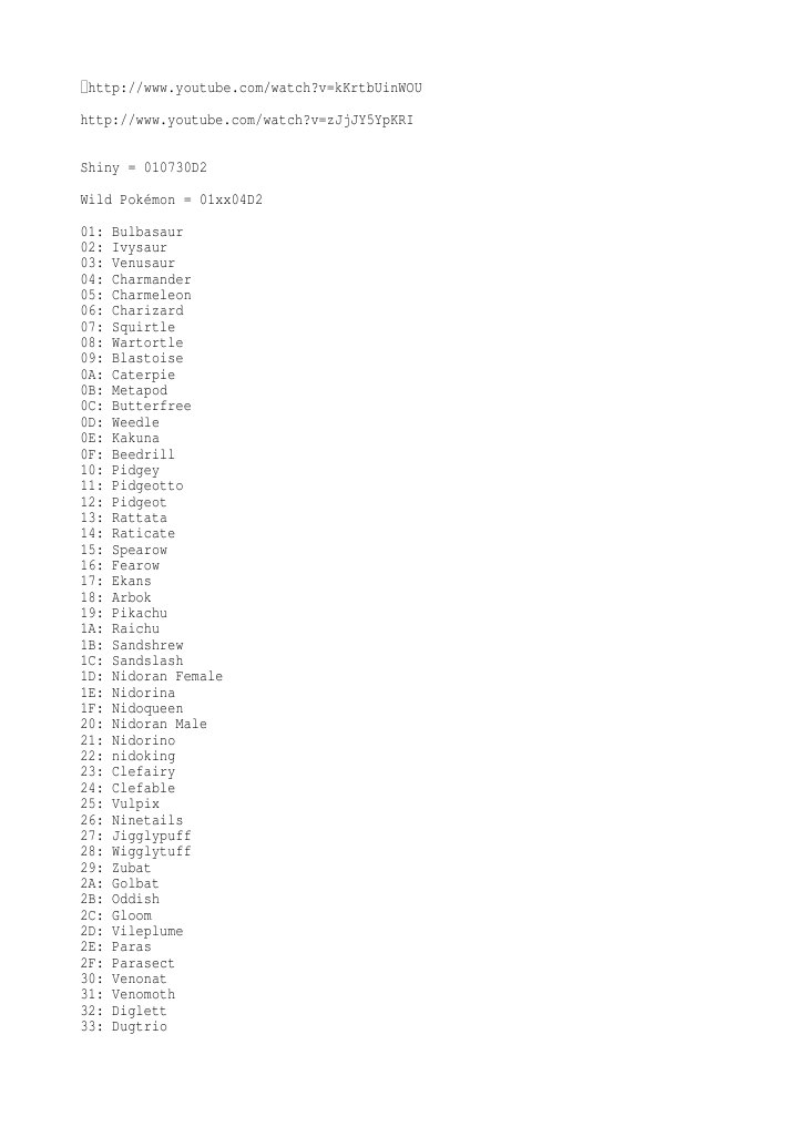 Pokemon Crystal Cheats | PDF | Nintendo Franchises | Pokémon