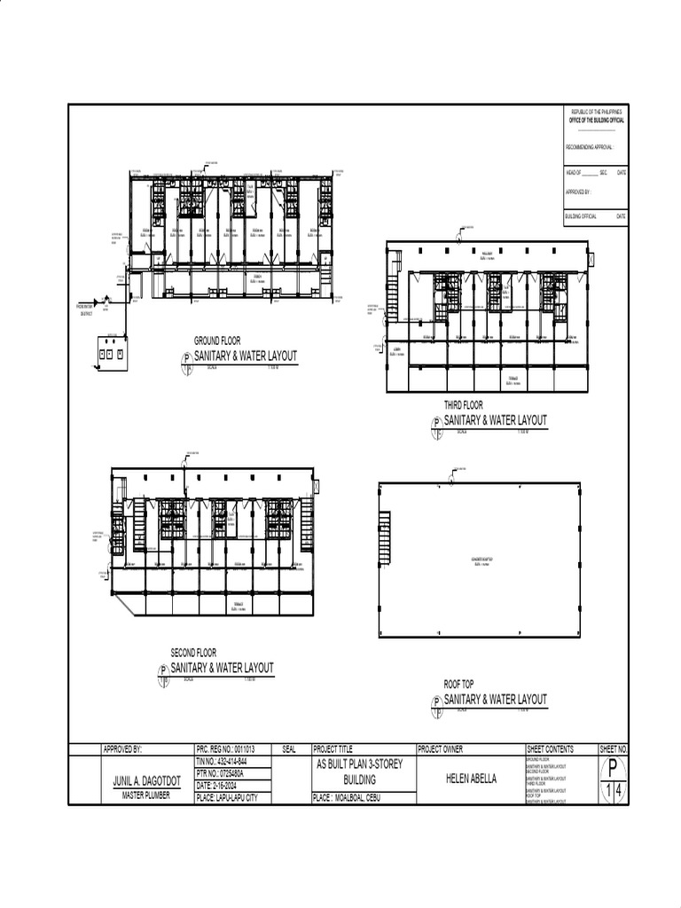 Sanitary & Water Layout Plans | PDF | Water Supply | Sanitation