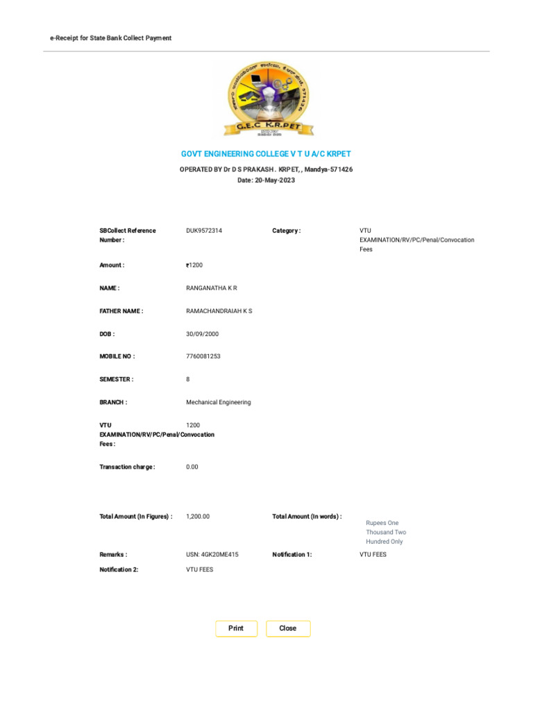 Convocation Fees Ranga PDF