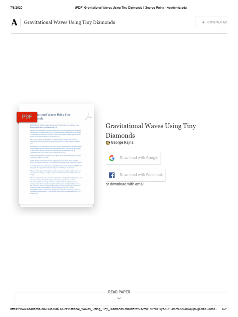 Gravitational Waves with Diamonds | PDF | Matter | Electron