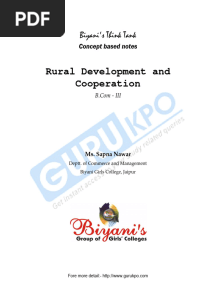 Rural Development & Cooperation