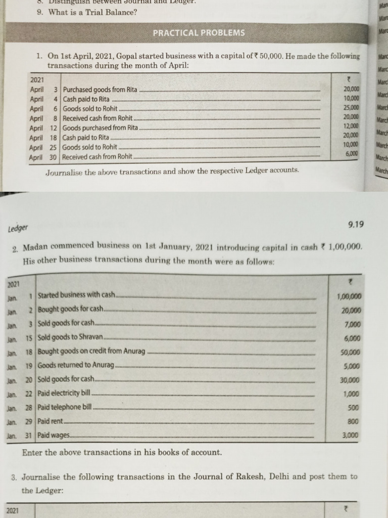 TS Grewal Ledger Practical problems PDF Cheque Bookkeeping