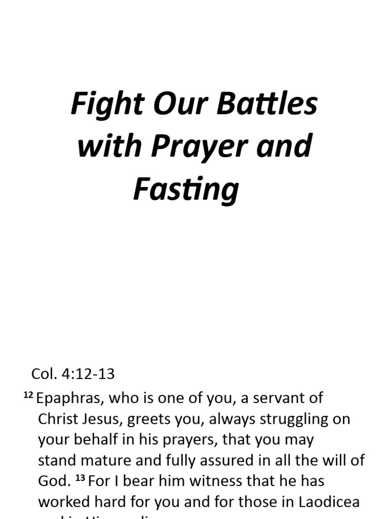 Fight Our Battles With Prayer and Fasting | PDF