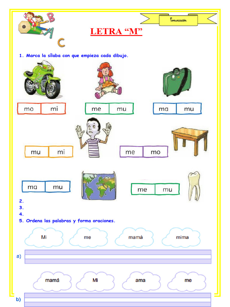 Actividades de Escritura con la Letra M | PDF