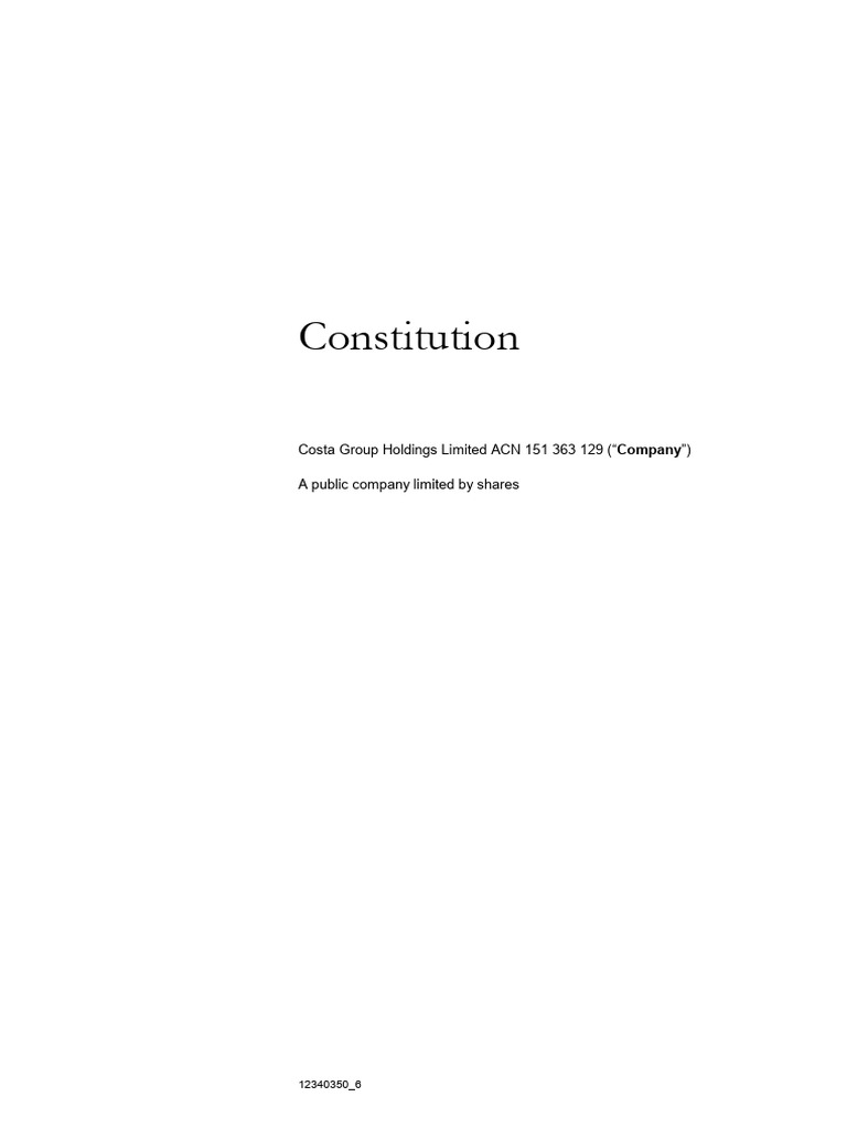 CostaGroup Constitution 2020 PDF Preferred Stock Dividend