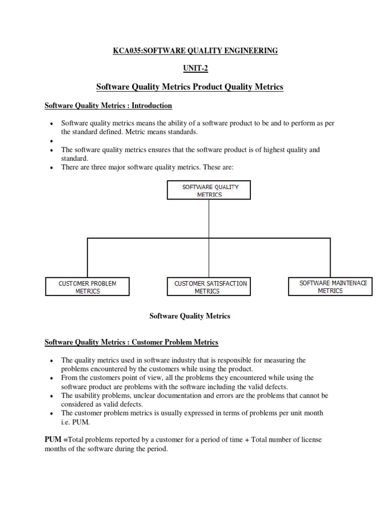 Software Quality Metrics Overview | PDF | Software Quality | Customer ...