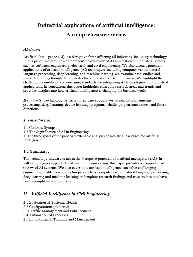 5 Industrial Applications of Artificial Intelligence | PDF | Artificial ...