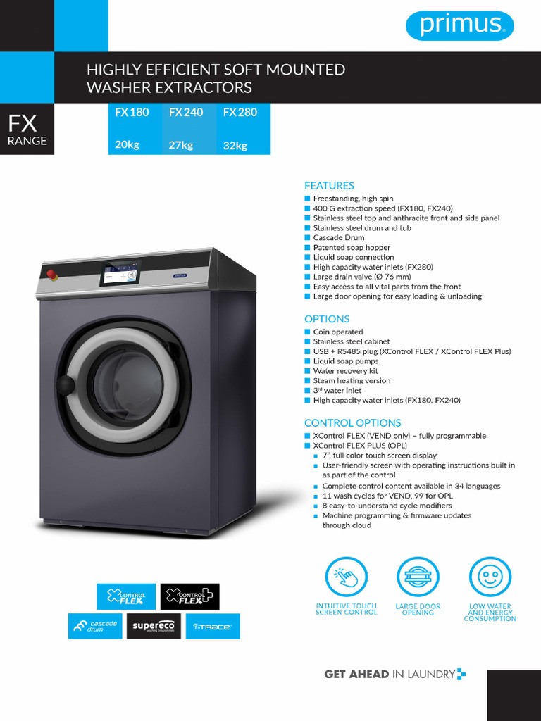 Primus fx180 fx240 fx280 Washer Xcontrol Tce1300 | PDF