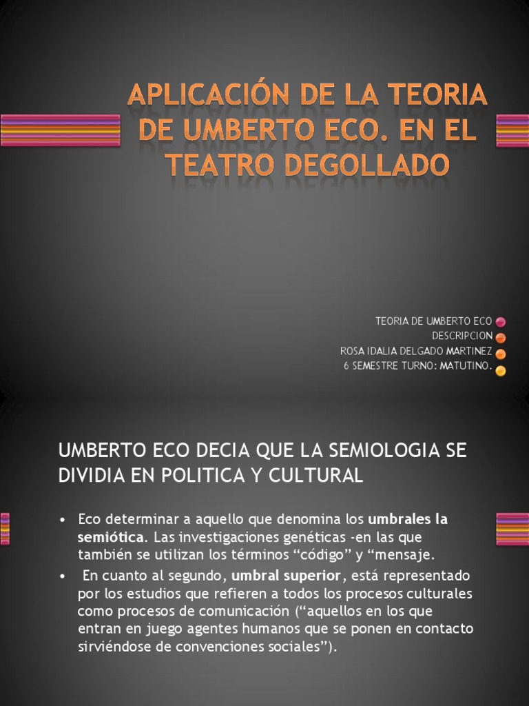 Aplicación de La Teoria de Umberto Eco | PDF | Artes (general)