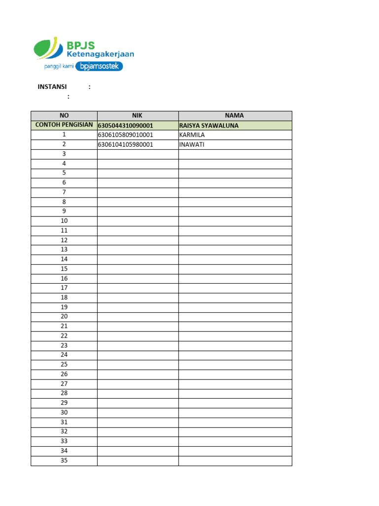 Form Rekap Pekerja Rentan-1 | PDF