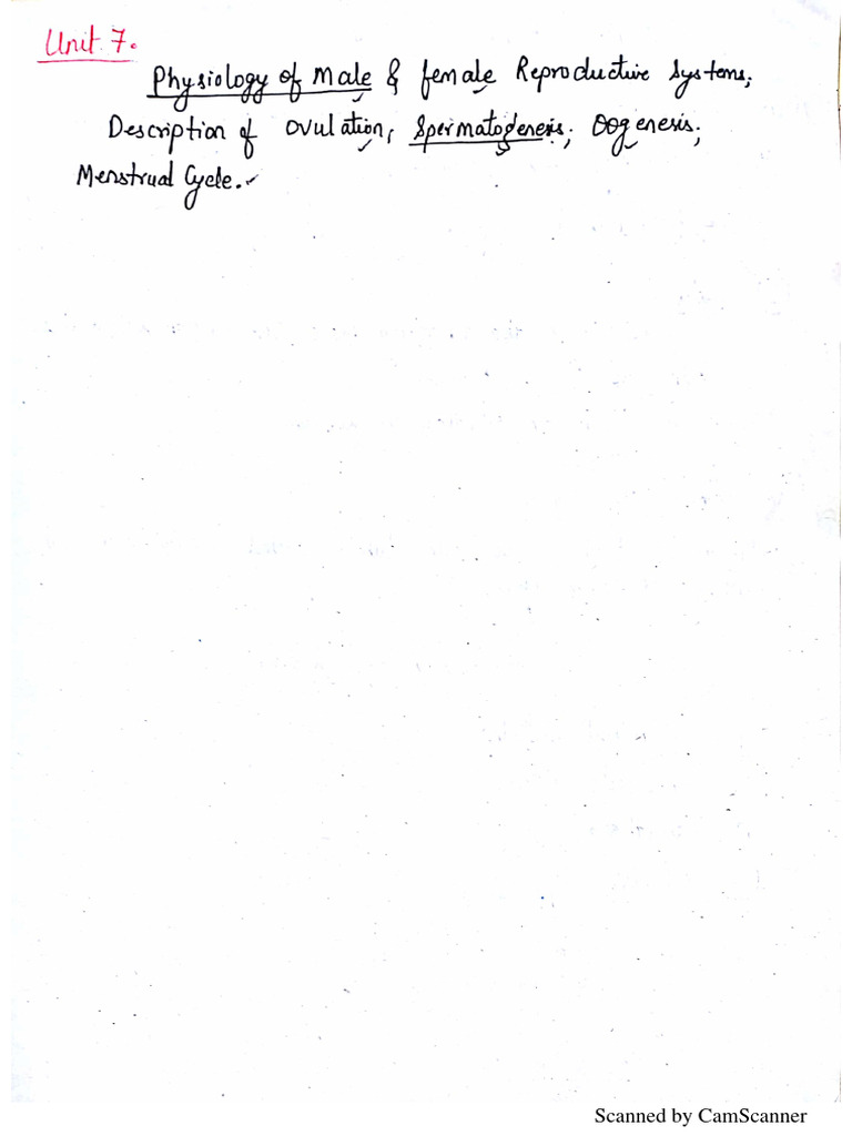 REPRODUCTIVE SYSTEM - (KS Modern) - Handwritten Notes | PDF