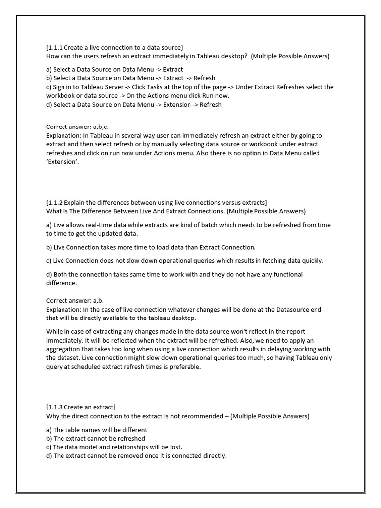 Specialist Domain 1 Connecting To Preparing Data | PDF | Data Type ...