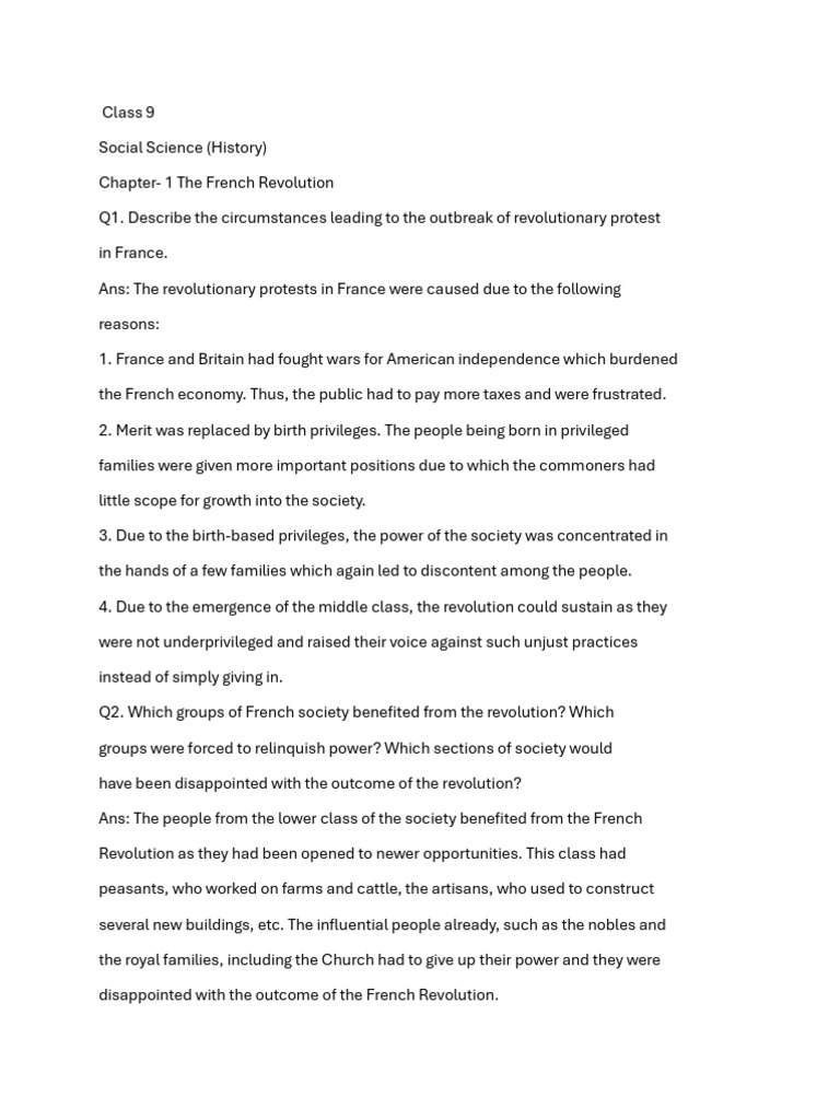 Causes and Impact of the French Revolution | PDF | Democracy ...