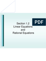 Section 1.2 Linear Equations and Rational Equations