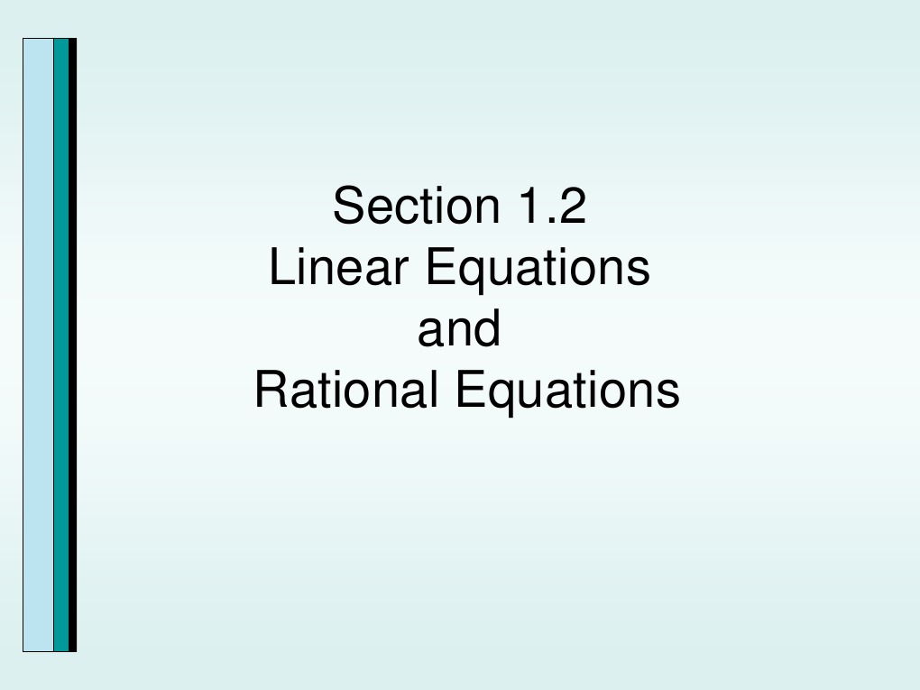 Section 1.2 Linear Equations and Rational Equations | PDF | Computers
