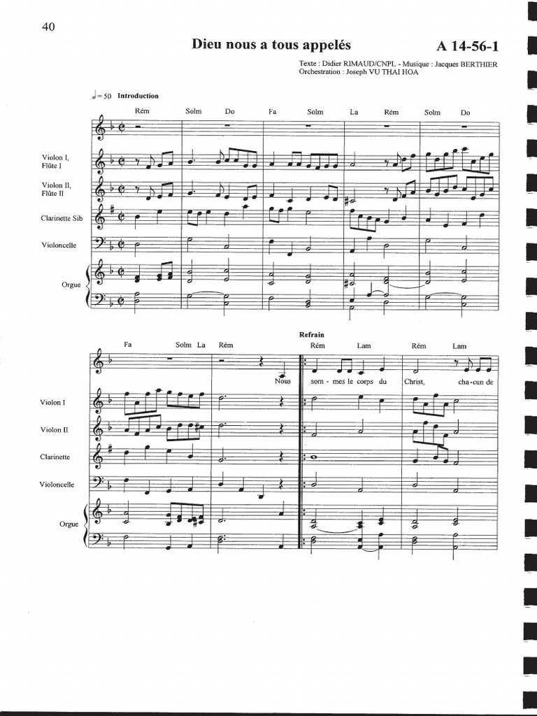 Dieu Nous A Tous Appeles A14 56 1 Harmonise Pdf