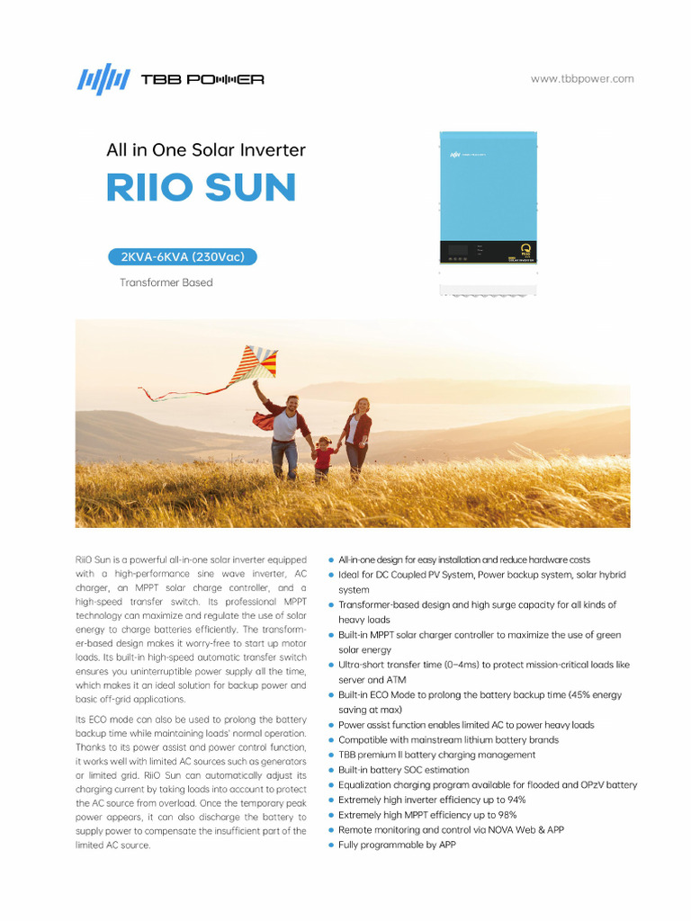 RiiO Sun All in One Solar Inverter HV en V1.1 1 | PDF