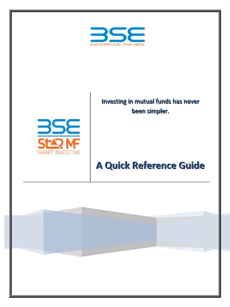 BSE StAR MF Platform Overview | PDF | Investment Fund | Investing