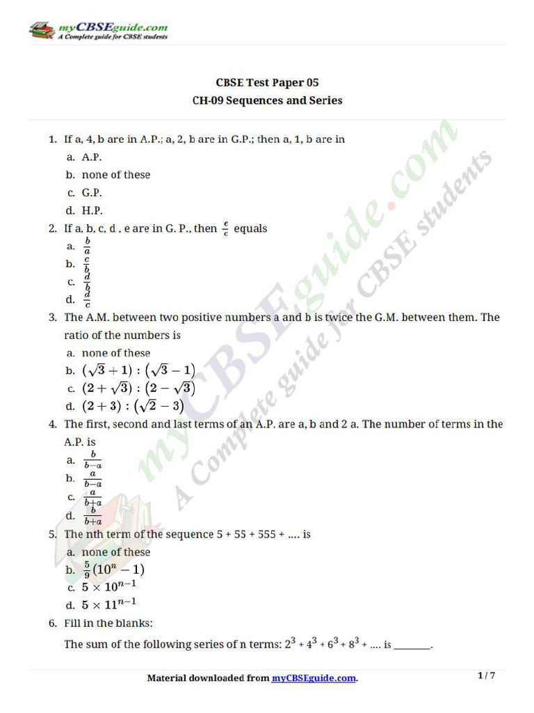 11 Maths ch9 tp5 | PDF