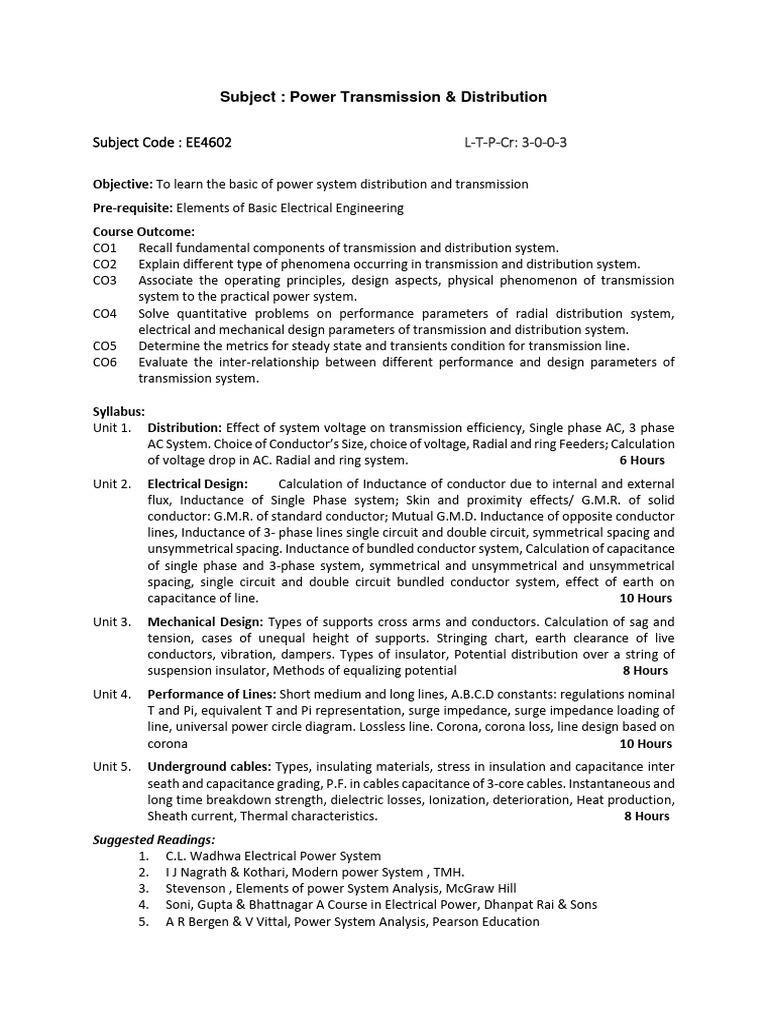 EE4602 JanJune20-21 | PDF | Inductance | Electric Power Transmission