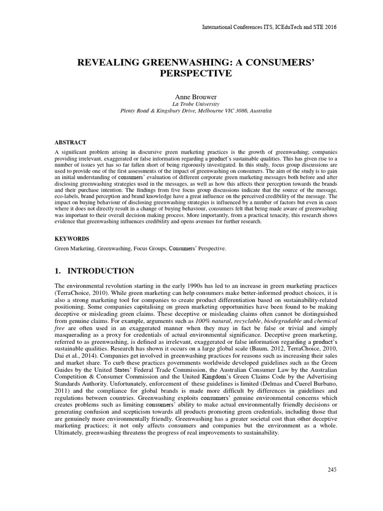Understanding Greenwashing's Impact on Consumers | PDF | Brand | Focus ...