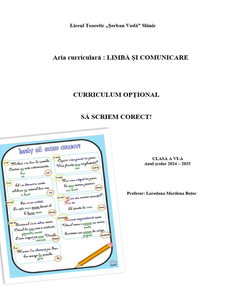 Sa Scriem Corect | PDF