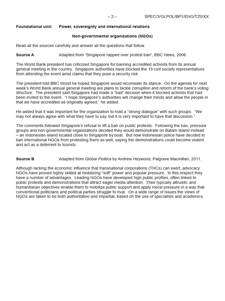 NGOs and Their Role in Global Politics | PDF | Non Governmental ...