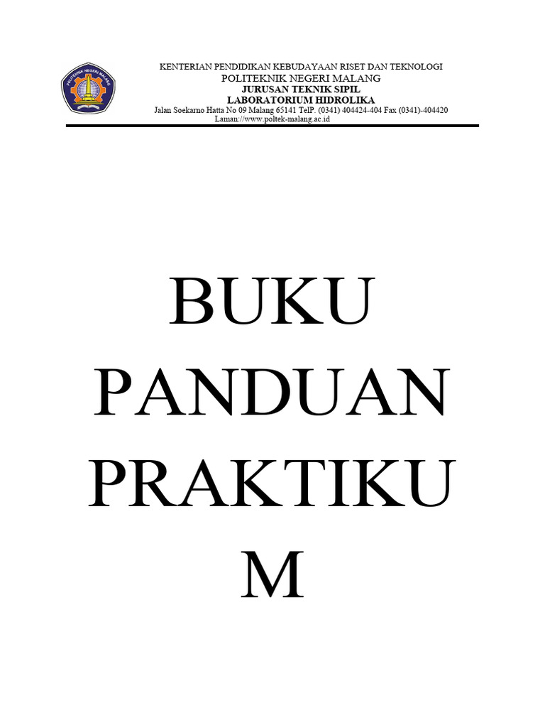 Panduan Praktikum Hidrolika Politeknik Malang | PDF | Metode & Bahan Ajar