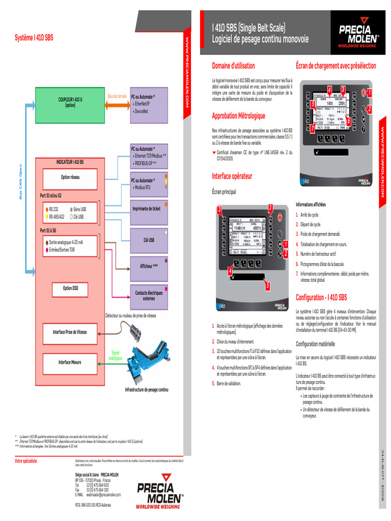 Système de pesage I 410 SBS de Precia-Molen | PDF | Informatique ...