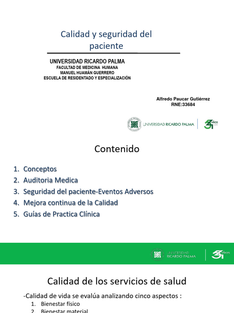 Calidad y Seguridad del Paciente en Salud | PDF | Valores | Metaanálisis
