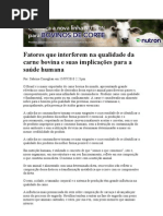 Fatores que interferem na qualidade da carne bovina e suas implicações para a saúde humana