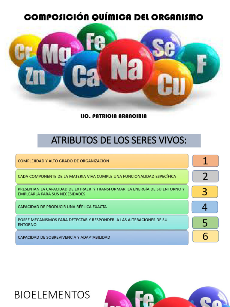 Composición Química del Organismo | PDF | Biomoléculas | Naturaleza