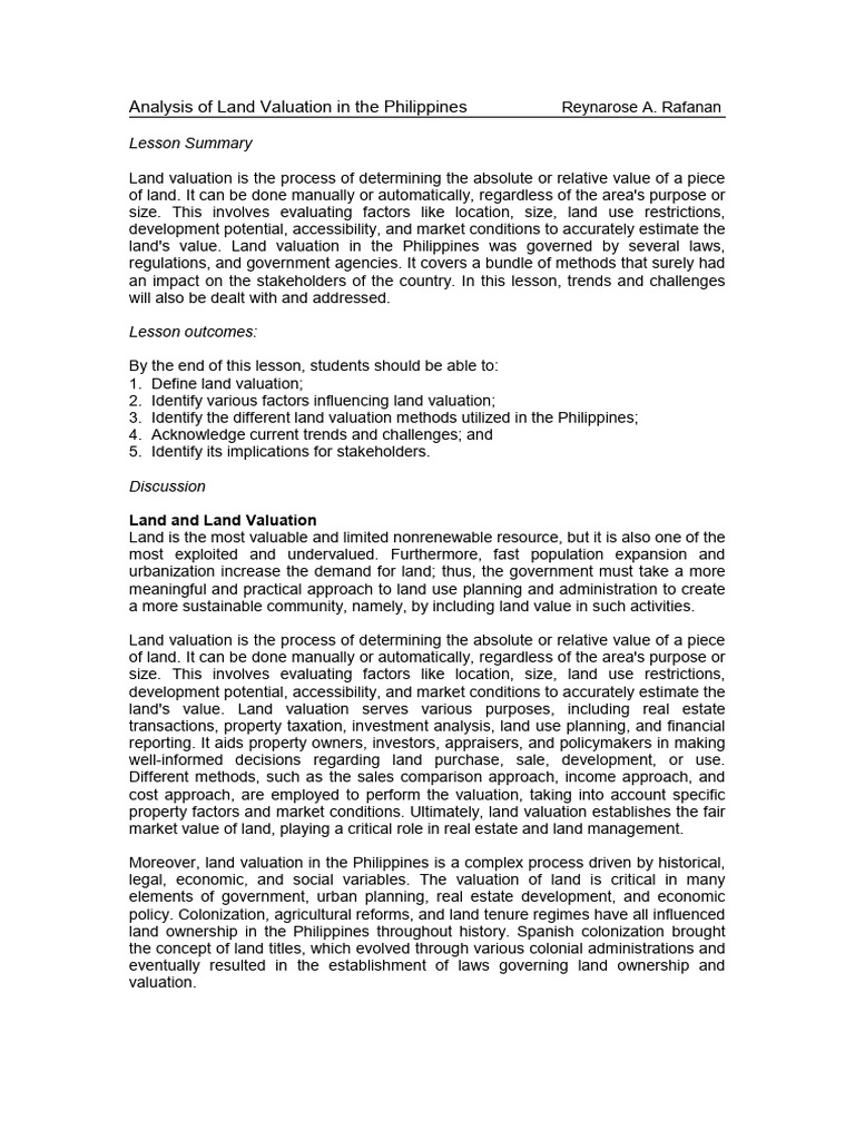 Land Valuation Download Free Pdf Real Estate Appraisal Valuation