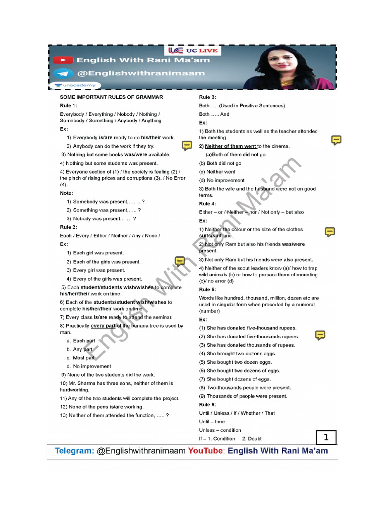 60 Rules of Grammar | PDF