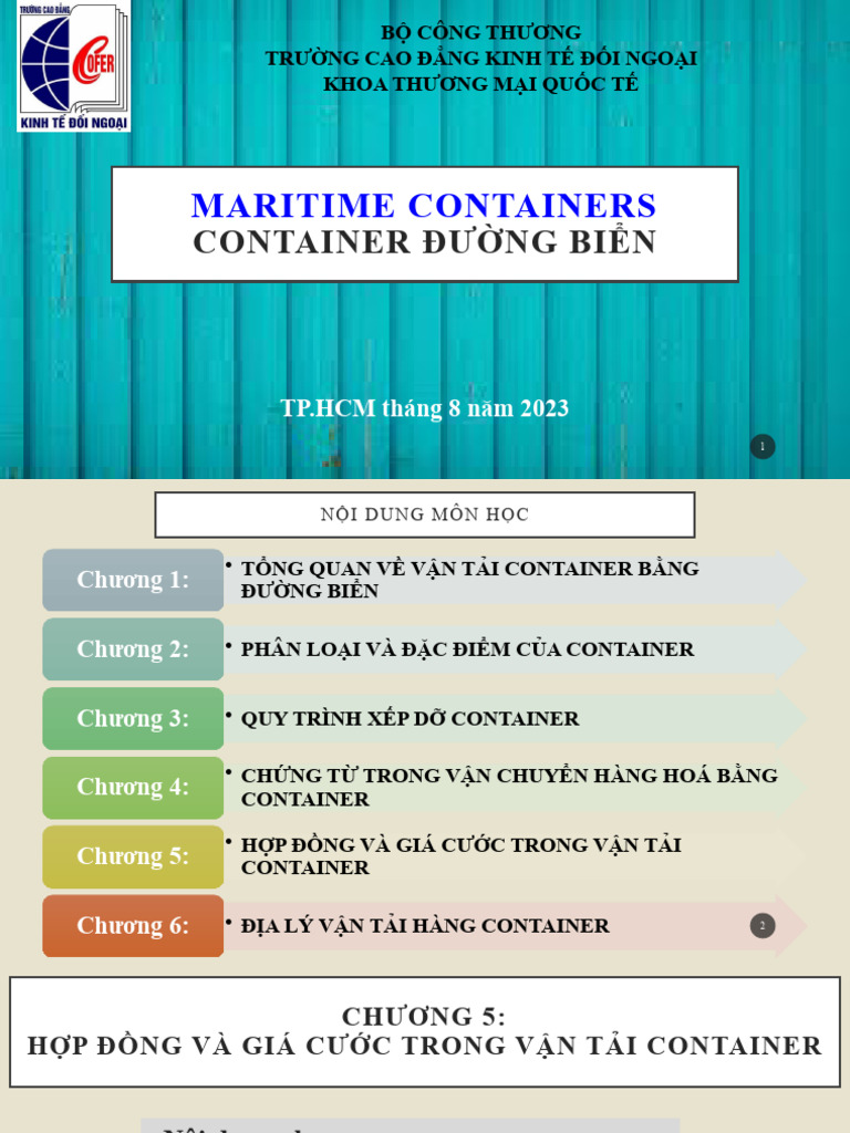 Cont - C5-Hop Dong Va Gia Cuoc Trong VC Container | PDF