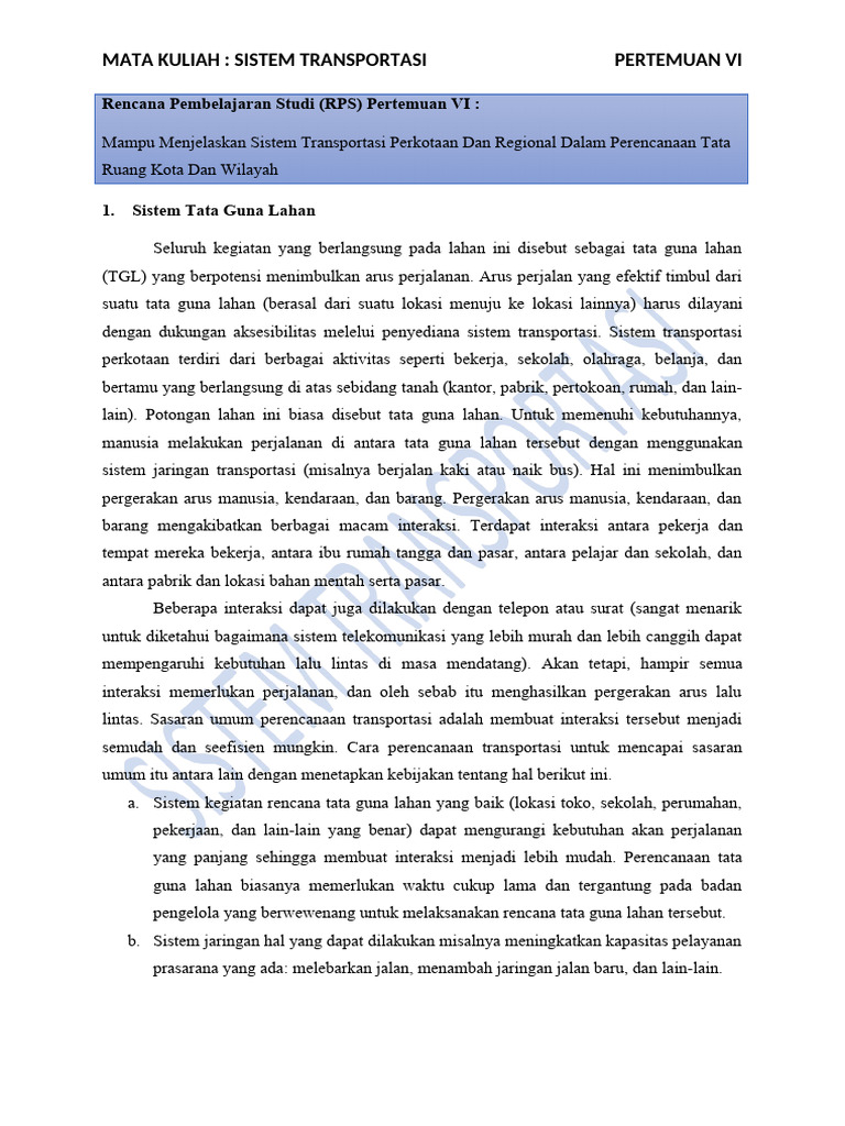 Materi Pertemuan Vi Sistem Transportasi Pdf