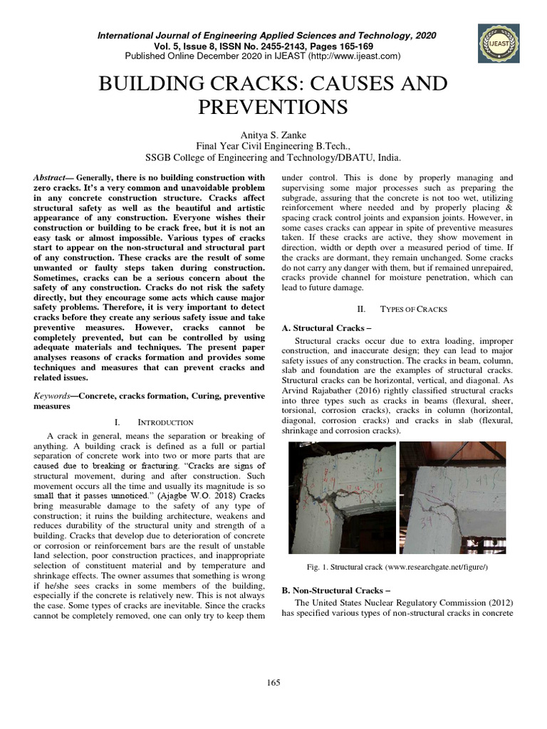 Causes and Prevention of Building Cracks | PDF | Fracture | Concrete