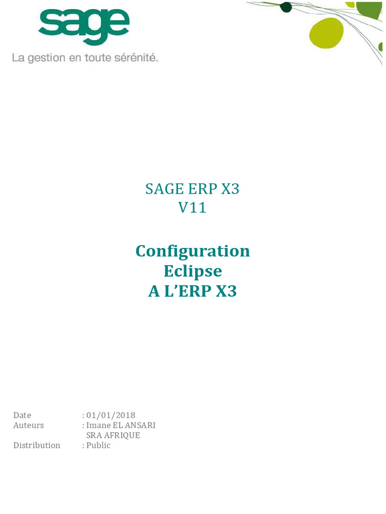 Configuration d'Eclipse pour Sage X3 | PDF | Eclipse (Logiciel) | Logiciel