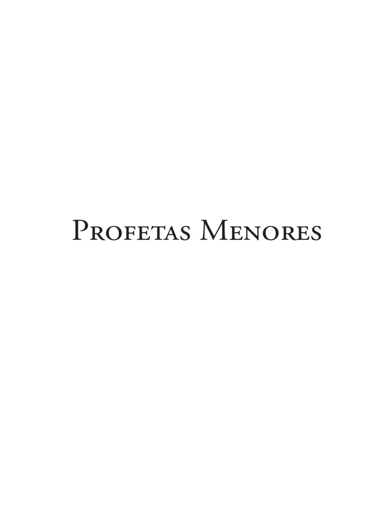 Ap Profetas Menores Pdf Profeta Messias