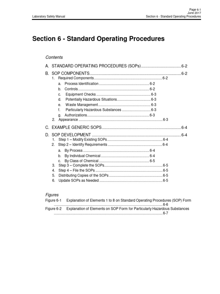 Chapter 6 Standard Operating Procedures | PDF | Personal Protective ...