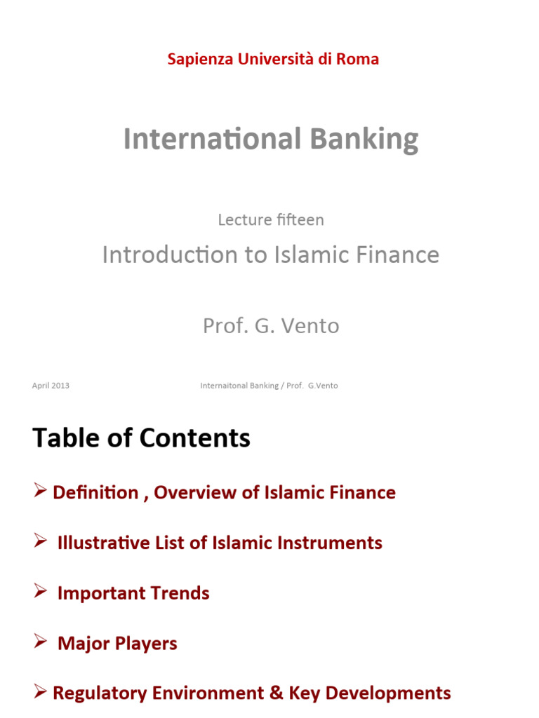 Introduction to Islamic Finance Overview | PDF | Islamic Banking And ...