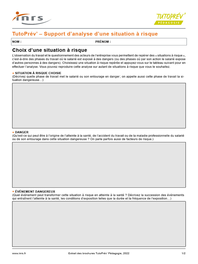 Analyse des Situations à Risque | PDF | Risque