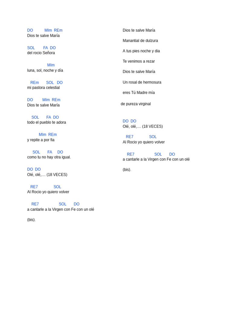 Paroles de la Salve Rociera | PDF | Arts du langage et discipline