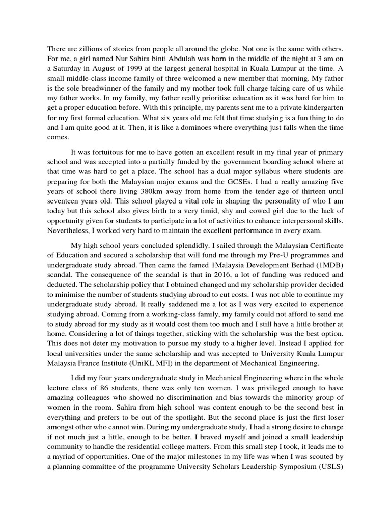 Life Trajectory - Nur Sahira (1104543) | PDF | Thesis | International ...