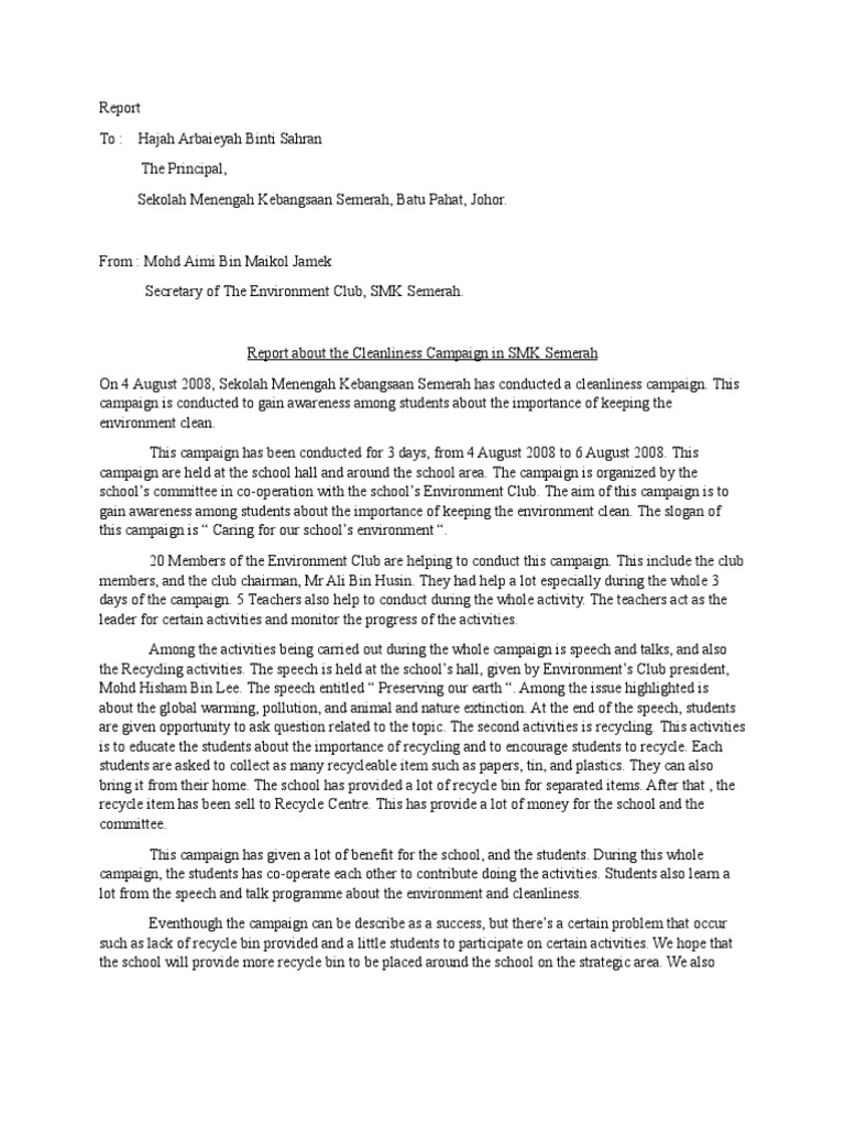 Report The Environment Club Pdf Recycling Natural Environment