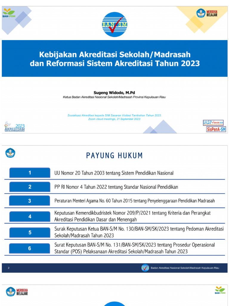Kebijakan Akreditasi Sm Reformasi Sistem Akreditasi Tahun 2023