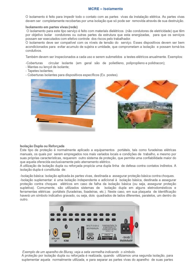Isolamento de Partes Vivas em Elétrica | PDF | Eletricidade | Condutor ...
