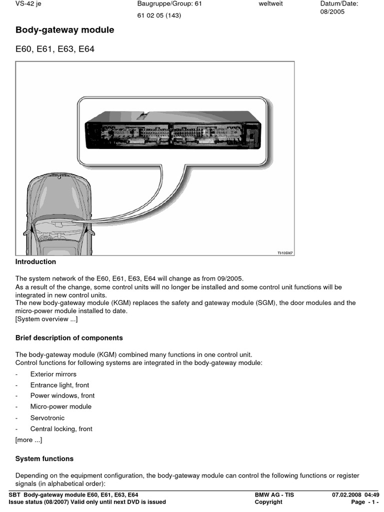 Body_gateway_module | Download Free PDF | Remote Control | Motor Vehicle