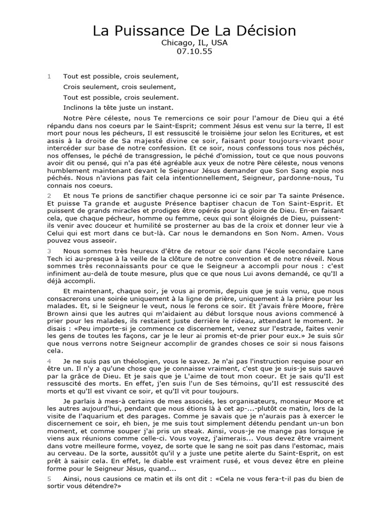 WILLIAM BRANHAM French-A - 55-1007 - A4-FullSheet | PDF | Dieu | Saint ...